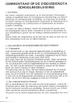 COMMENTAAR OP DE DISCUSSIENOTA SCHOOLBEGELEIDING