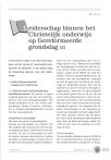 Leiderschap binnen het Christelijk onderwijs op Gereformeerde grondslag (2)