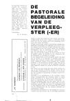 DE PASTORALE BEGELEIDING VAN DE VERPLEEGSTER (-ER)