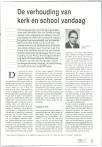 De verhouding van  kerk en school vandaag