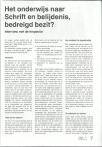 Het onderwijs naar Schrift en belijdenis, bedreigd bezit?