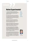Keine Experimente!
