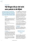 Vijf dingen die je niet wist over poëzie in de Bijbel