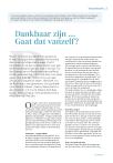 Dankbaar zijn ... Gaat dat vanzelf?