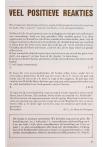 VEEL POSITIEVE REAKTIES