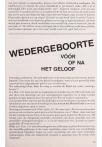WEDERGEBOORTE VOOR OF NA HET GELOOF