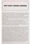 WET DOET ZONDE KENNEN