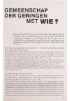 GEMEENSCHAP DER GERINGEN MET WIE?