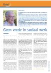 Geen vrede in sociaal werk