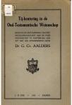 Tij-kentering in de Oud-Testamentische wetenschap - pagina 1