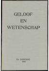 1954 Geloof en Wetenschap : Orgaan van de Christelijke vereeniging van natuur- en geneeskundigen in Nederland - pagina 1