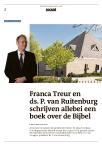 Franca Treur en ds. P. van Ruitenburg schrijven allebei een boek over de Bijbel