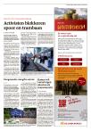 Activisten blokkeren spoor en trambaan