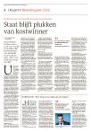 Staat blijft plukken van kostwinner