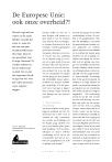 De Europese Unie: ook onze overheid?!