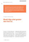 Maak bbp niet groter dan het is!
